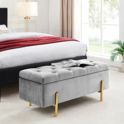 Bänke & Hocker|Leonique Bettbank grau