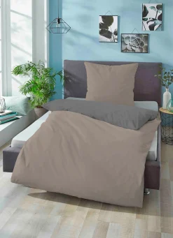 Bettwäsche & Laken|Biberna Bettwäsche taupe-grau