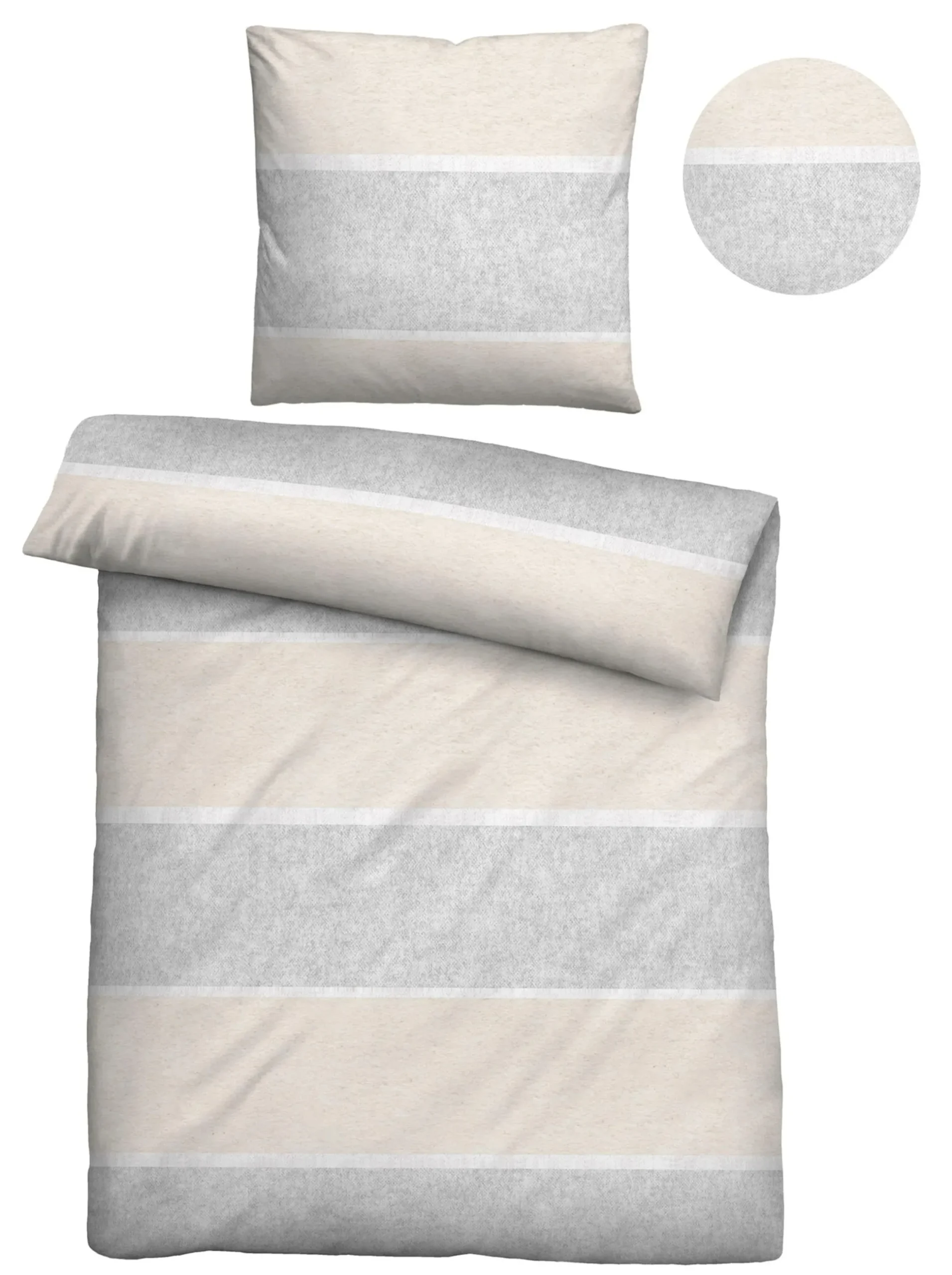 Bettwäsche & Laken|Biberna Bettwäsche taupe-grau