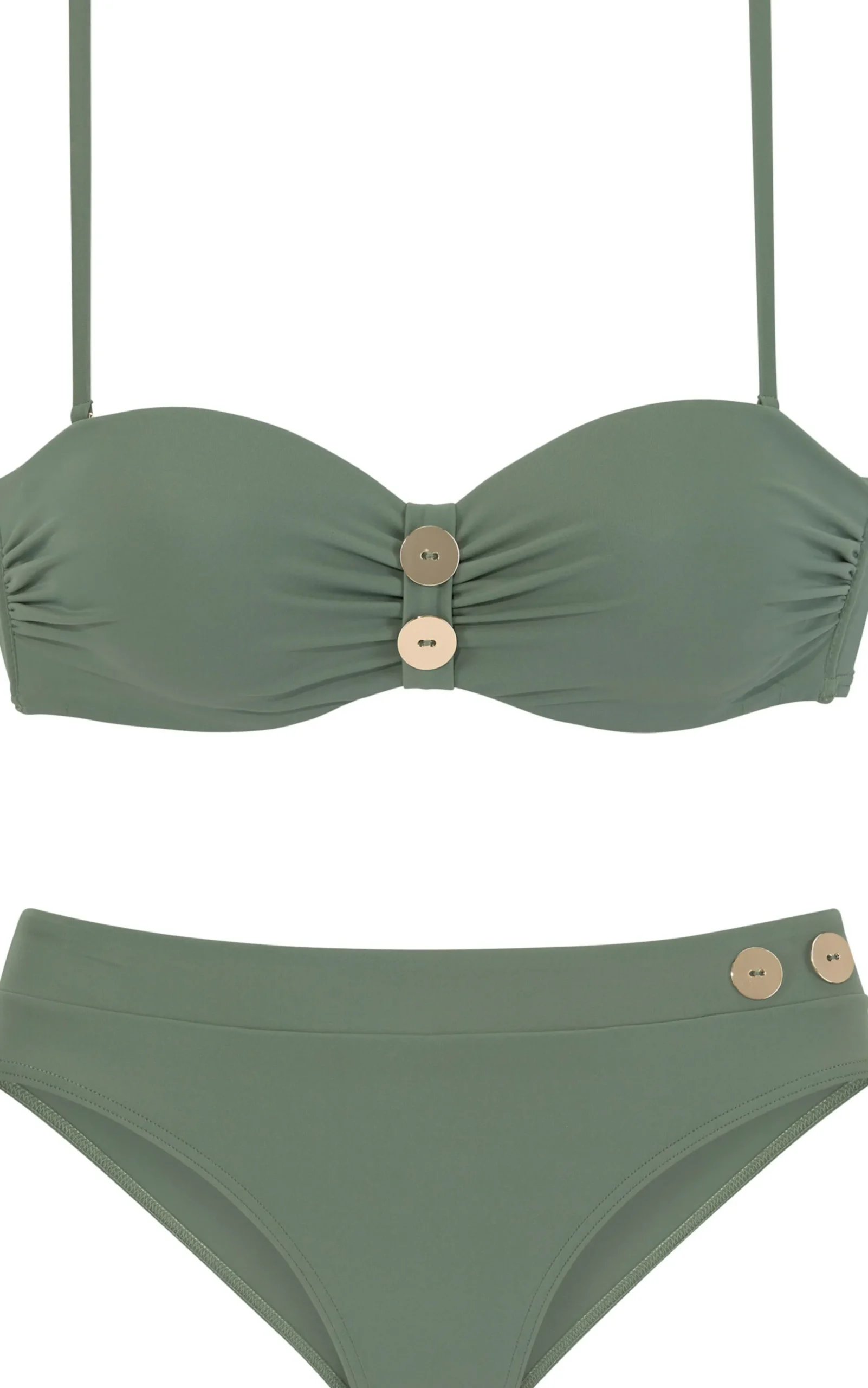 Bikinis|Vivance Bügel-Bandeau-Bikini oliv