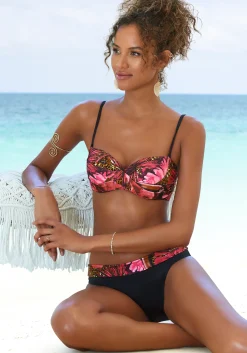 Bikinis|LASCANA Bügel-Bandeau-Bikini pink-bedruckt