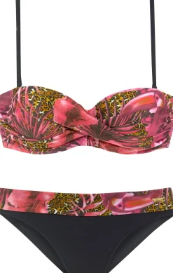 Bikinis|LASCANA Bügel-Bandeau-Bikini pink-bedruckt