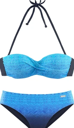 Bikinis|LASCANA Bügel-Bandeau-Bikini blau