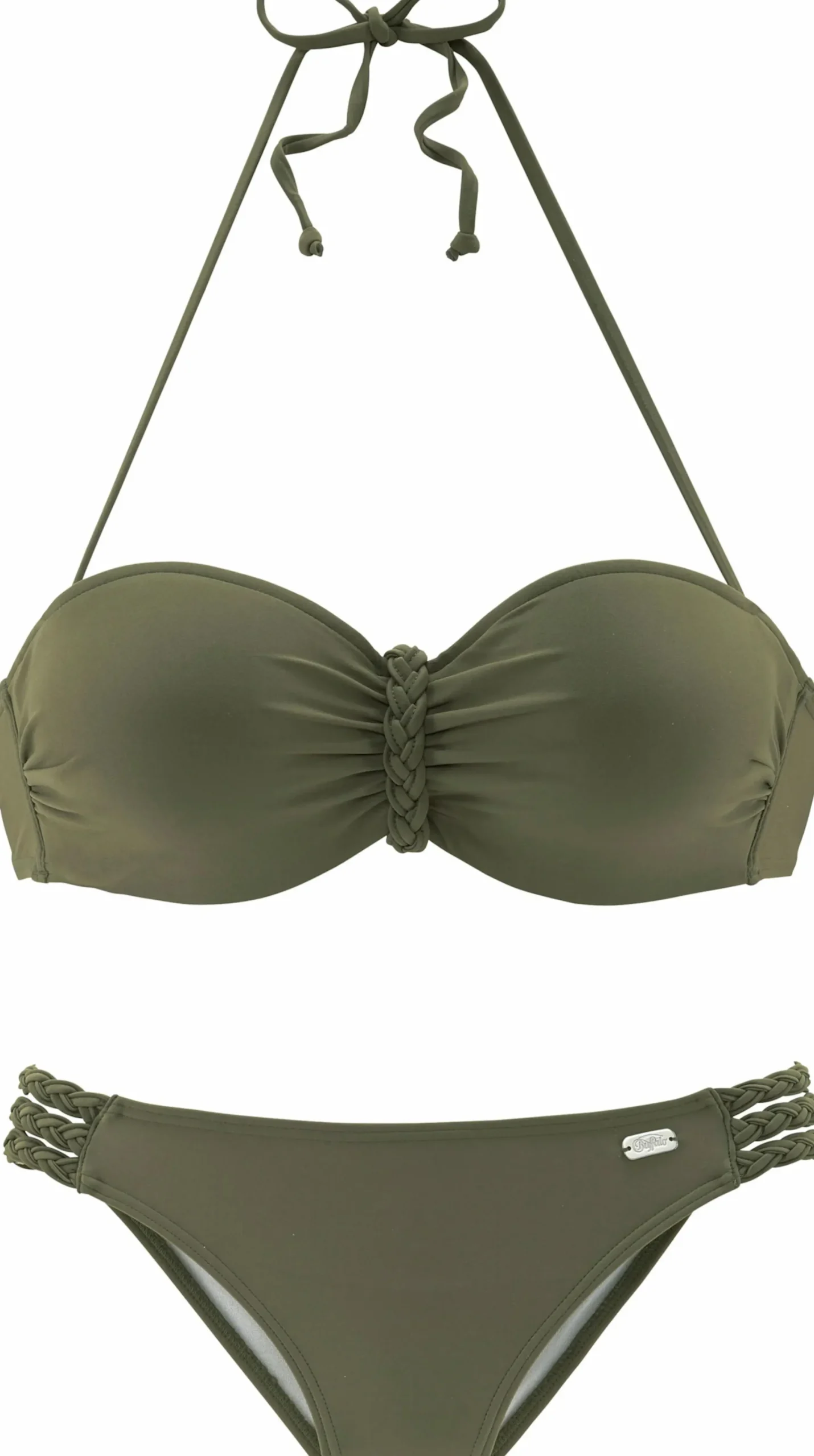 Bikinis|Buffalo Bügel-Bandeau-Bikini oliv