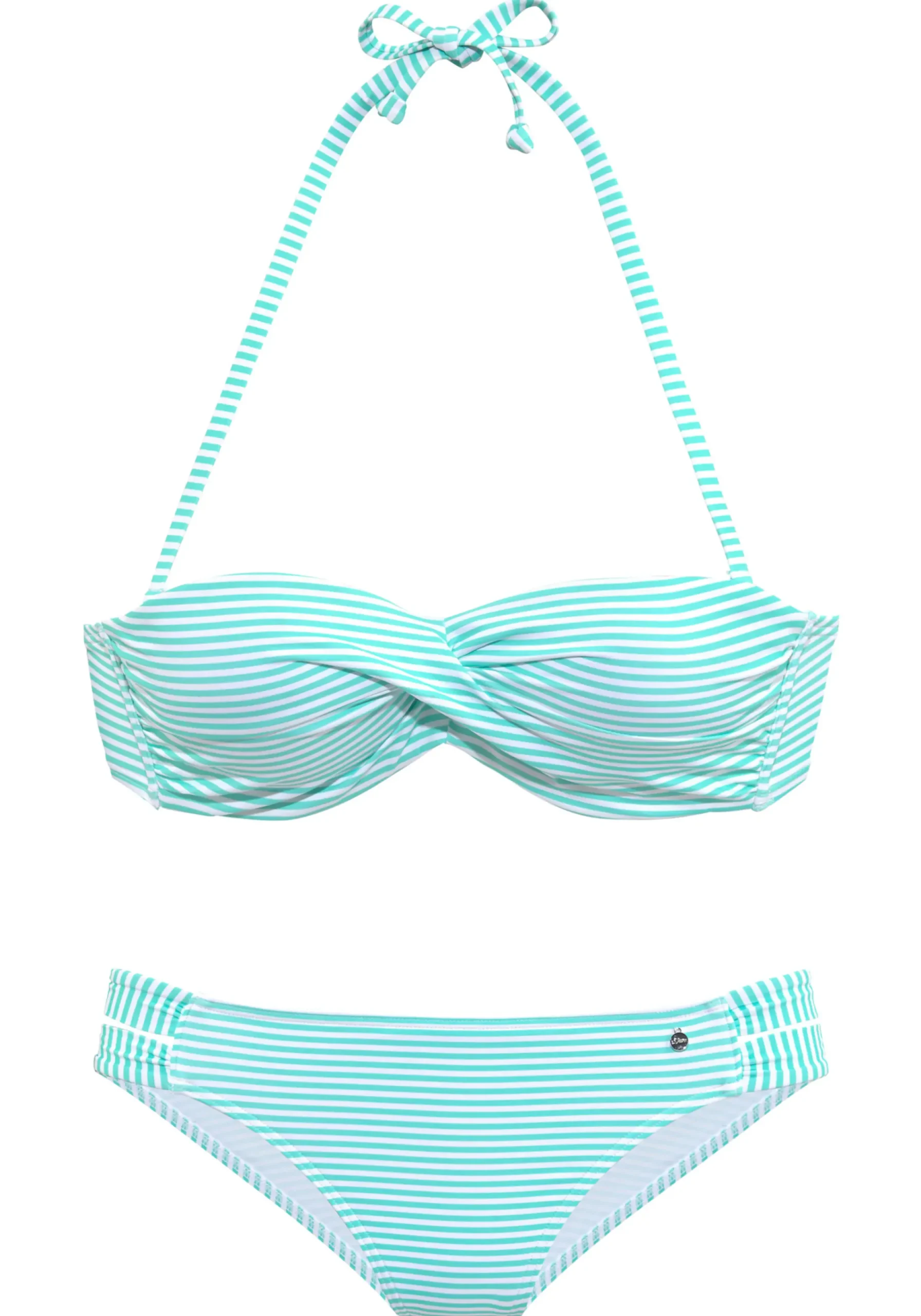 Bikinis|s.Oliver Bügel-Bandeau-Bikini mint-weiß