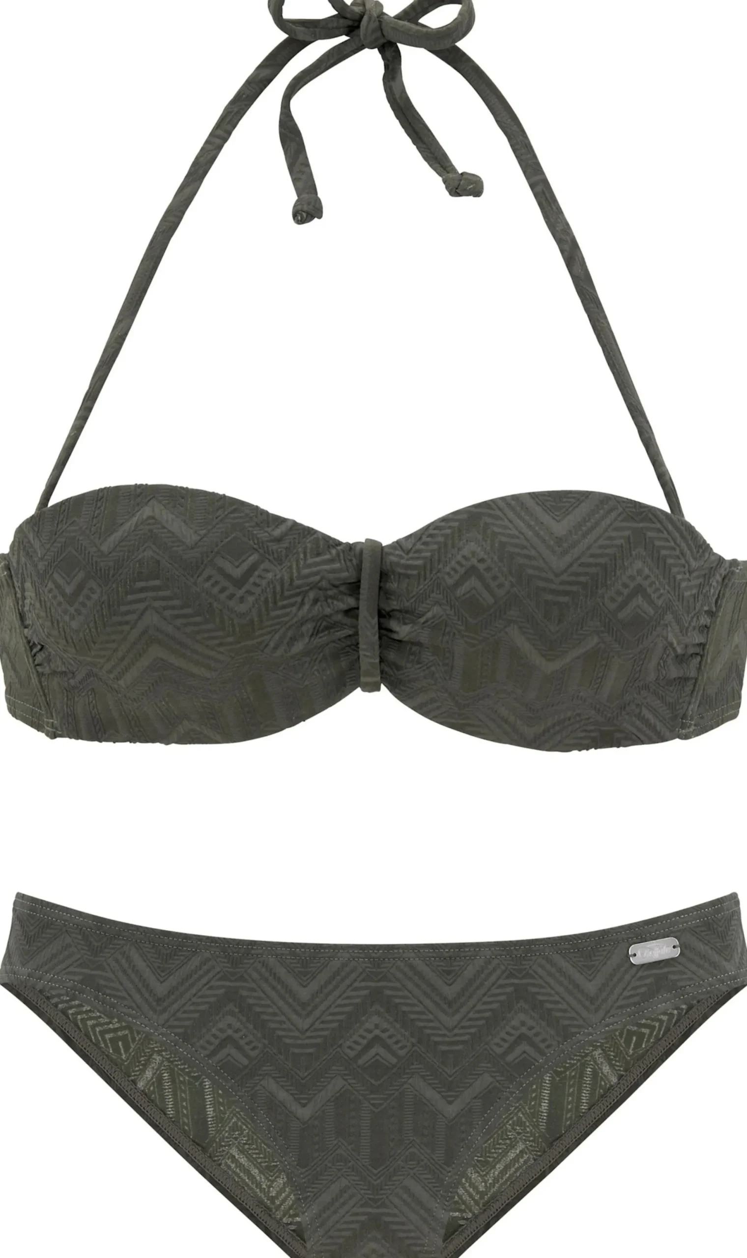 Bikinis|Buffalo Bügel-Bandeau-Bikini oliv