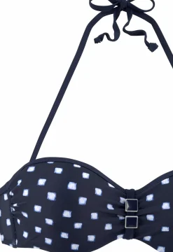 Bikinis|LASCANA Bügel-Bandeau-Bikini marine-weiß