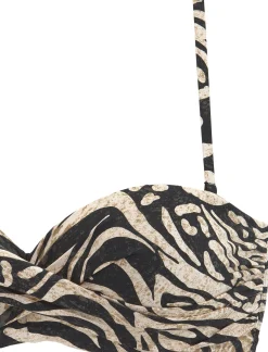 Bikinis|Bruno Banani Bügel-Bandeau-Bikini braun-bedruckt