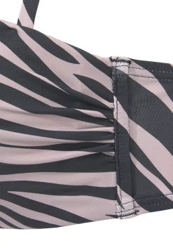 Bikinis|LASCANA Bügel-Bandeau-Bikini-Top schwarz-bedruckt