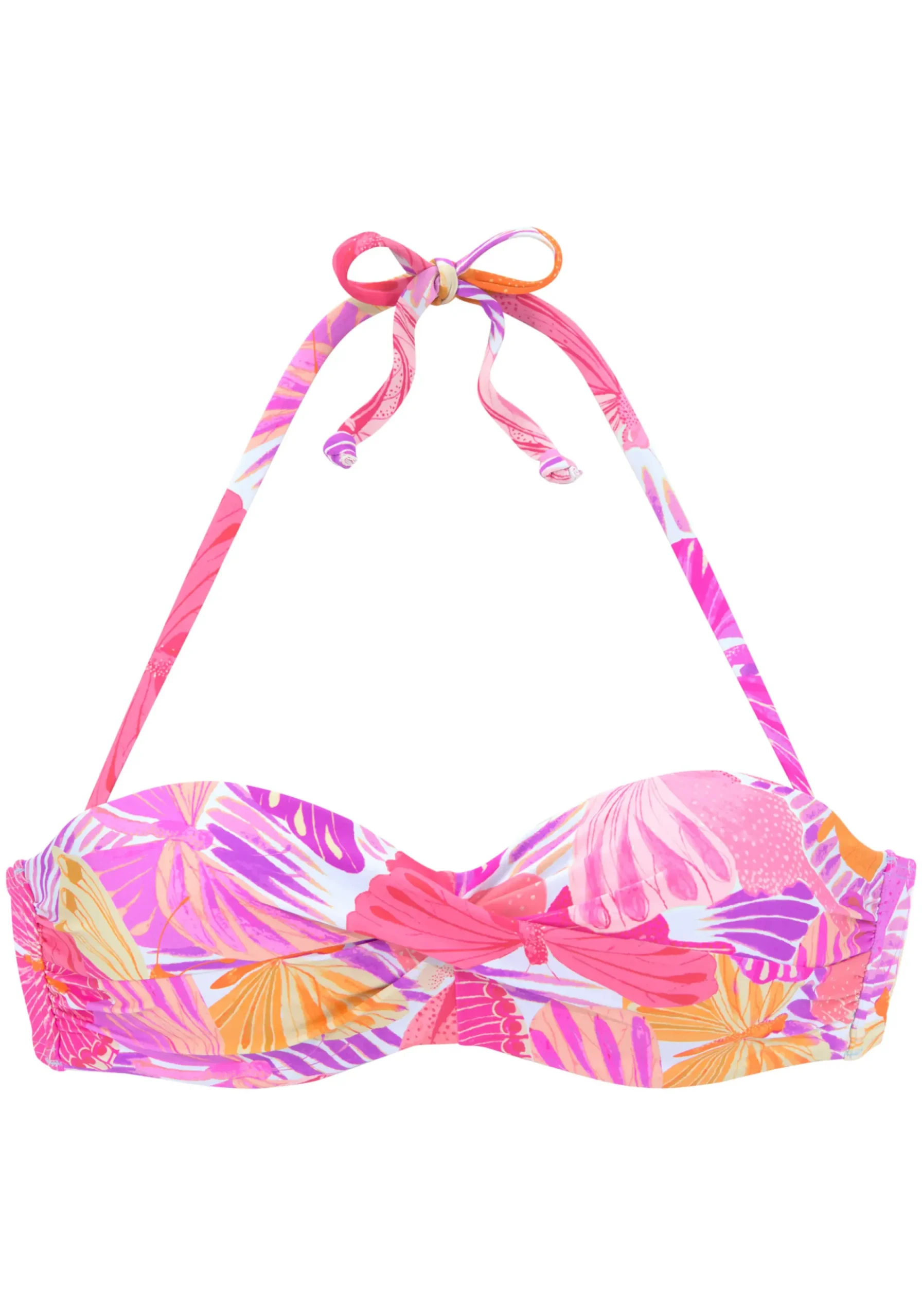 Bikinis|Sunseeker Bügel-Bandeau-Bikini-Top lila-orange