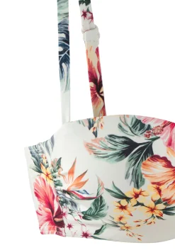 Bikinis|LASCANA Bügel-Bandeau-Bikini-Top cremebedruckt