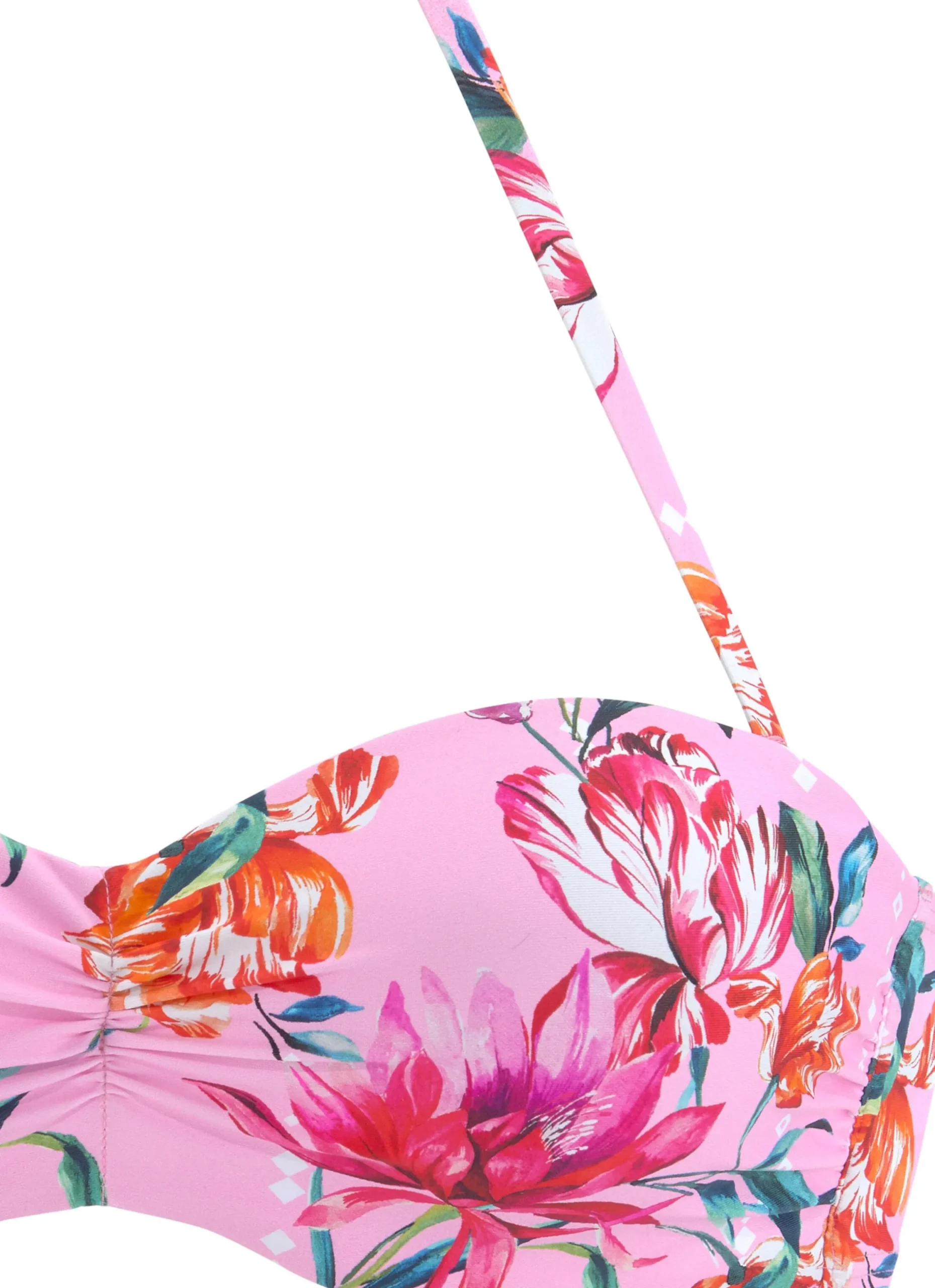 Bikinis|Sunseeker Bügel-Bandeau-Bikini-Top rosa-bedruckt
