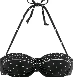Bikinis|LASCANA Bügel-Bandeau-Bikini-Top schwarz-weiß