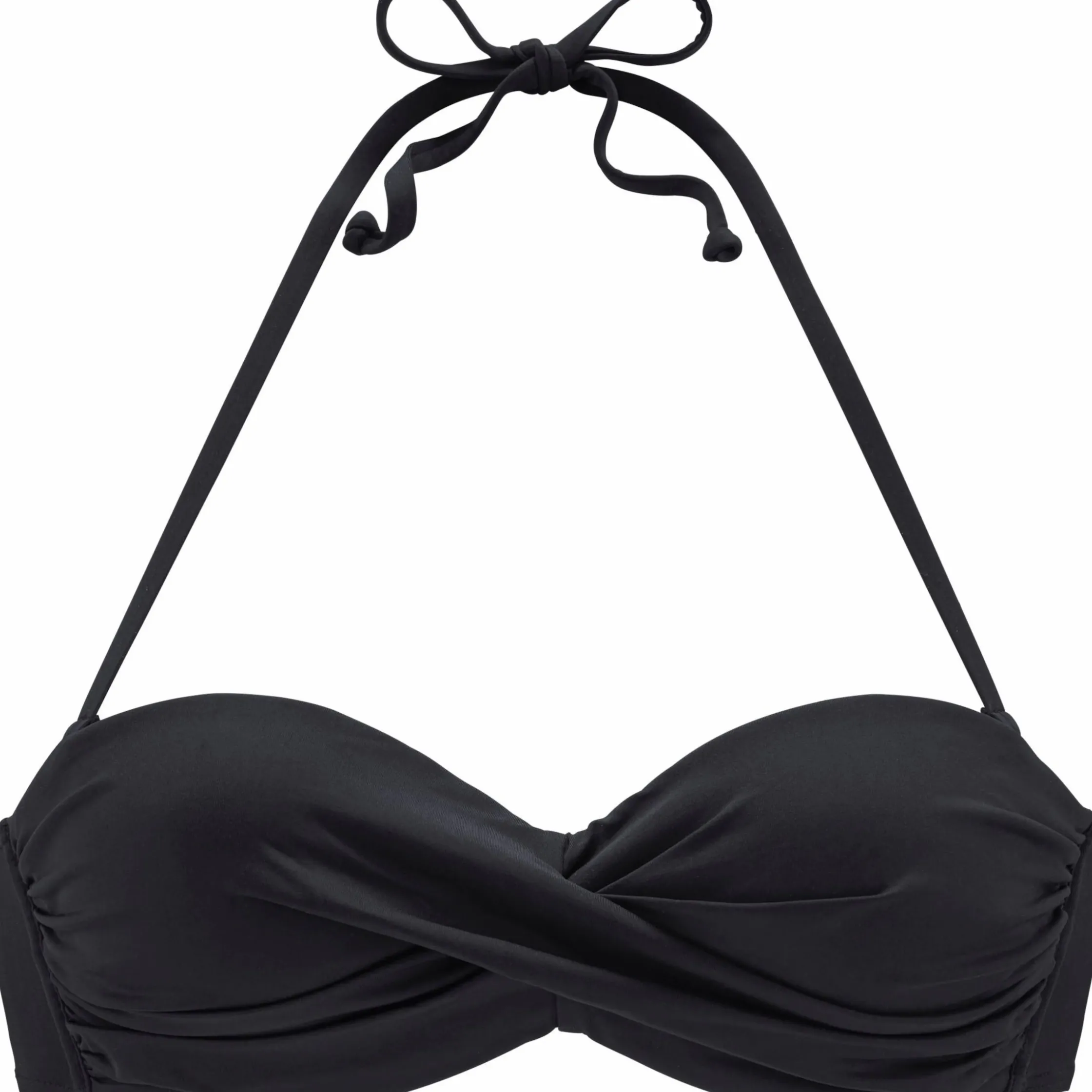 Bikinis|LASCANA Bügel-Bandeau-Bikini-Top schwarz