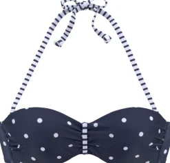 Bikinis|s.Oliver Bügel-Bandeau-Bikini-Top marine-weiß