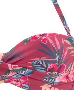 Bikinis|s.Oliver Bügel-Bandeau-Bikini-Top rostrot-bedruckt
