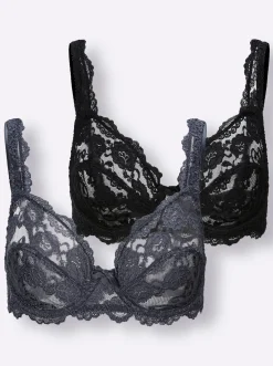 Bhs|Sassa Bügel-BH schwarz+anthrazit