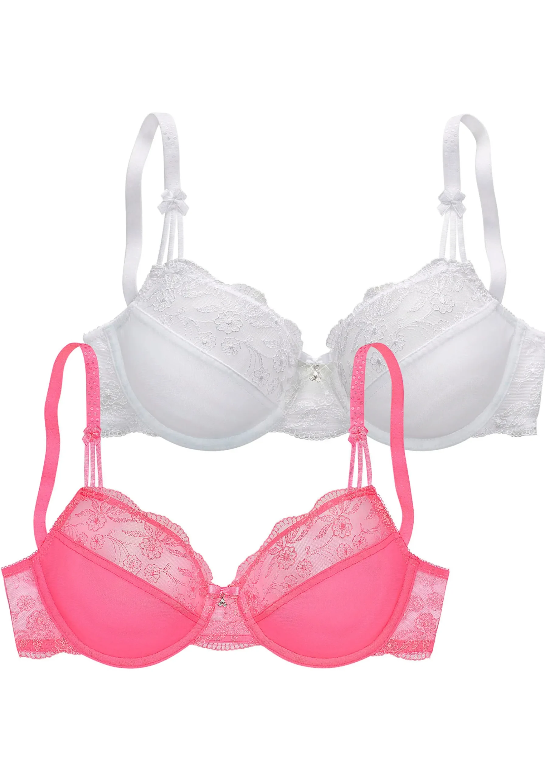 Bhs|Nuance Bügel-BH pink+weiß
