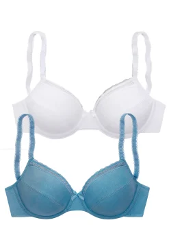 Bhs|Nuance Bügel-BH oceanblau+weiß