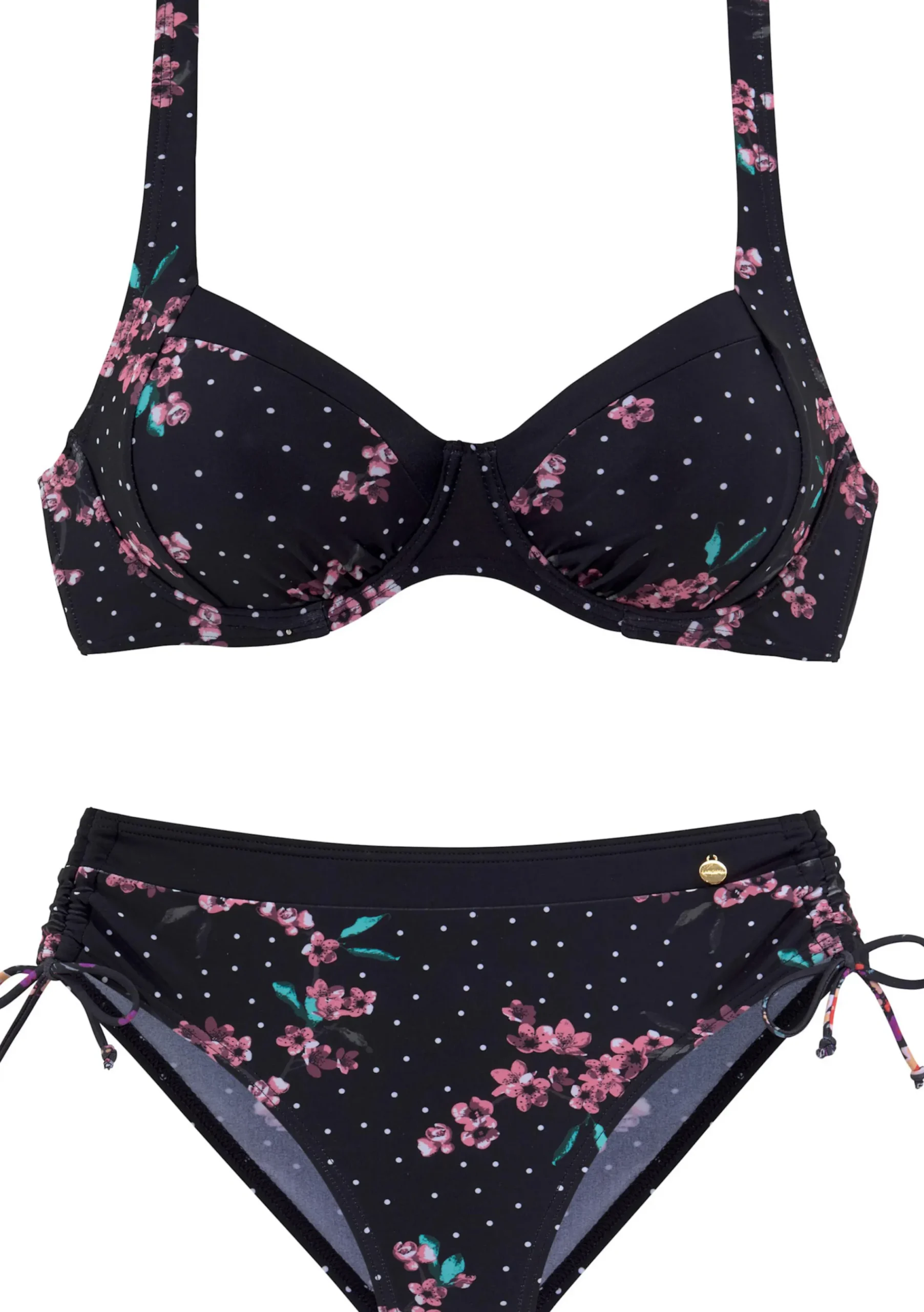 Bikinis|LASCANA Bügel-Bikini schwarz-bedruckt
