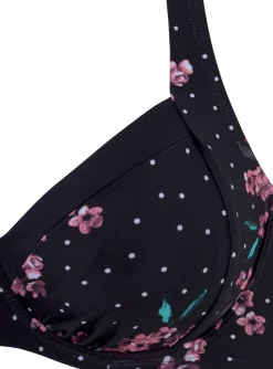 Bikinis|LASCANA Bügel-Bikini schwarz-bedruckt
