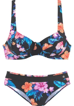 Bikinis|LASCANA Bügel-Bikini bedruckt-schwarz-bunt
