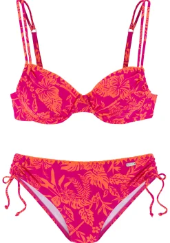 Bikinis|Venice Beach Bügel-Bikini orange-pinkbedruckt