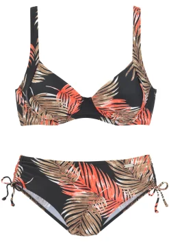 Bikinis|LASCANA Bügel-Bikini schwarz-bedruckt