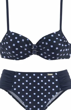 Bikinis|LASCANA Bügel-Bikini marine-weiß