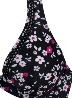 Bikinis|LASCANA Bügel-Bikini schwarz-bedruckt