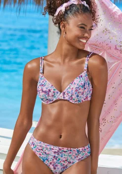 Bikinis|s.Oliver Bügel-Bikini-Top lila-bedruckt