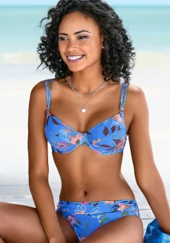 Bikinis|s.Oliver Bügel-Bikini-Top blau-bedruckt
