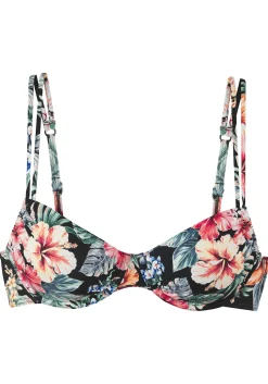 Bikinis|LASCANA Bügel-Bikini-Top schwarzbedruckt