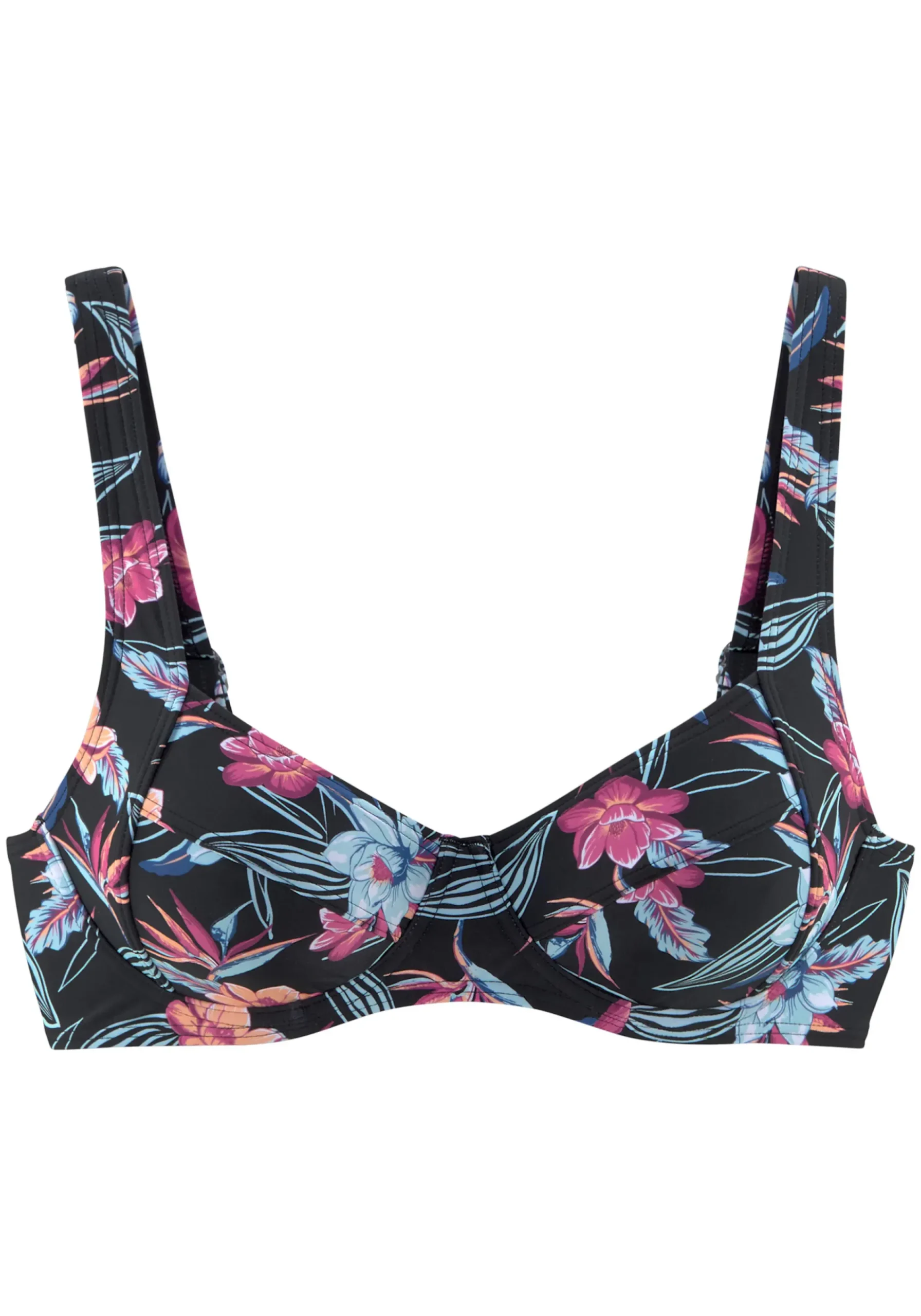 Bikinis|KangaROOS Bügel-Bikini-Top schwarz-bedruckt