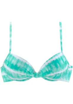 Bikinis|s.Oliver Bügel-Bikini-Top türkis-weiß