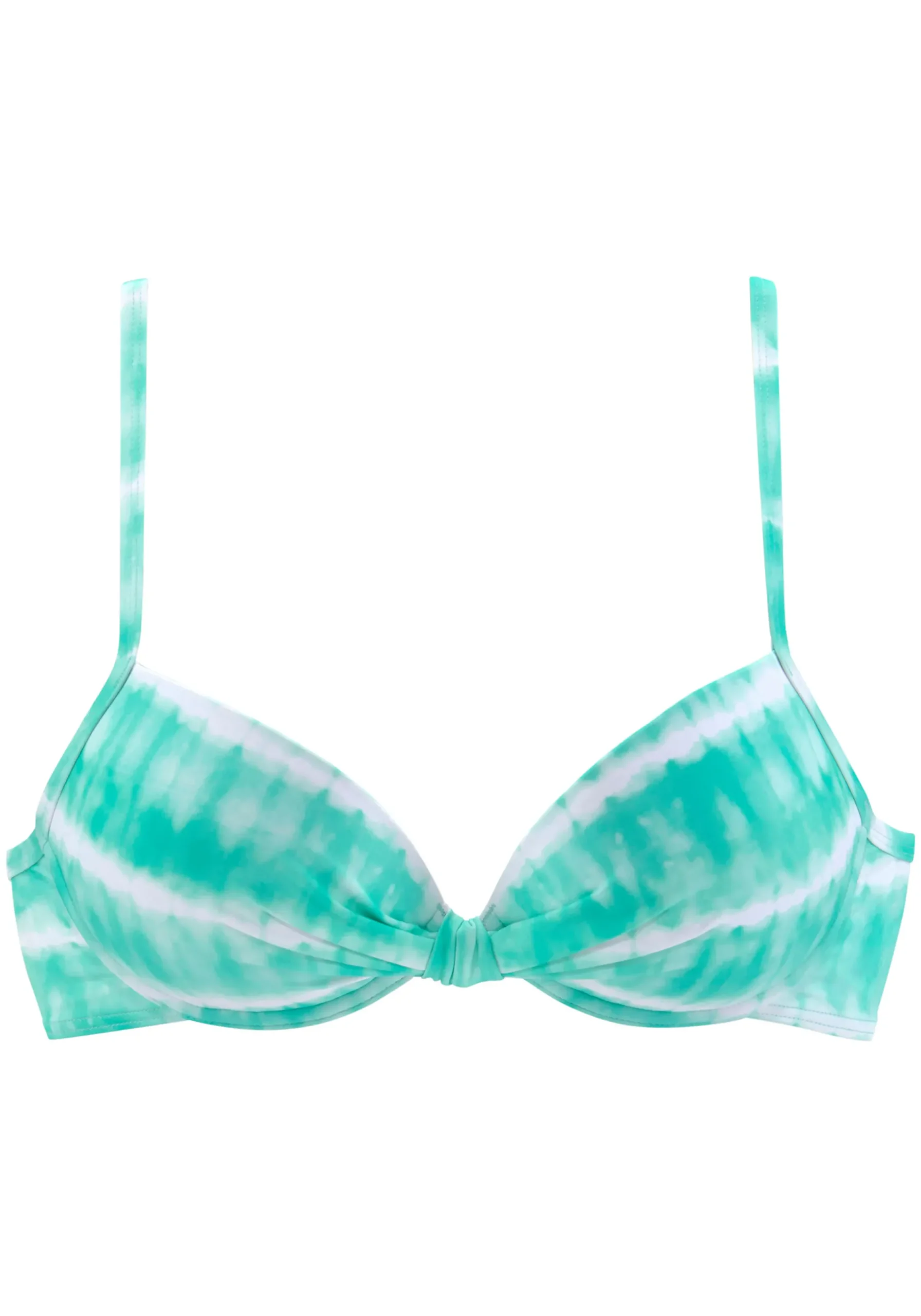 Bikinis|s.Oliver Bügel-Bikini-Top türkis-weiß