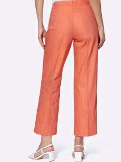 Hosen|heine Bügelfaltenhose orange-champagner-meliert