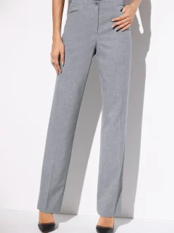 Hosen|Come on Bügelfaltenhose in Bauch-weg-Form silbergrau-meliert