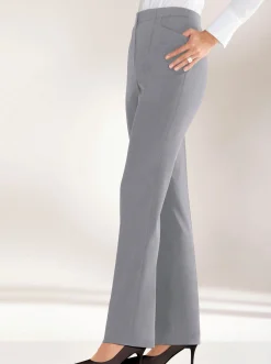 Hosen|Come on Bügelfaltenhose in Bauch-weg-Form silbergrau-meliert