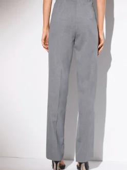 Hosen|Come on Bügelfaltenhose in Bauch-weg-Form silbergrau-meliert