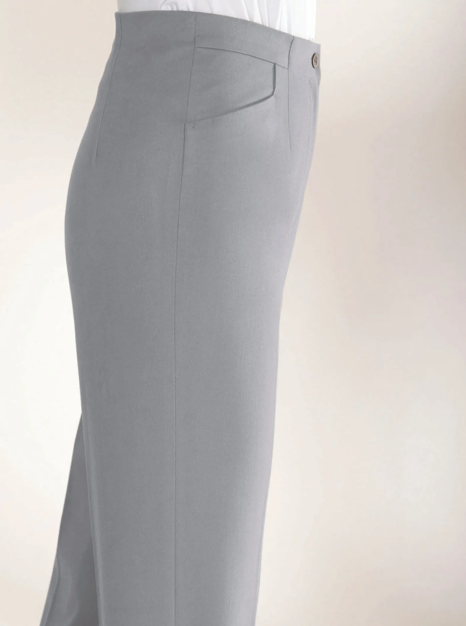 Hosen|Come on Bügelfaltenhose in Bauch-weg-Form silbergrau-meliert