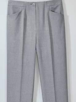 Hosen|Come on Bügelfaltenhose in Bauch-weg-Form silbergrau-meliert