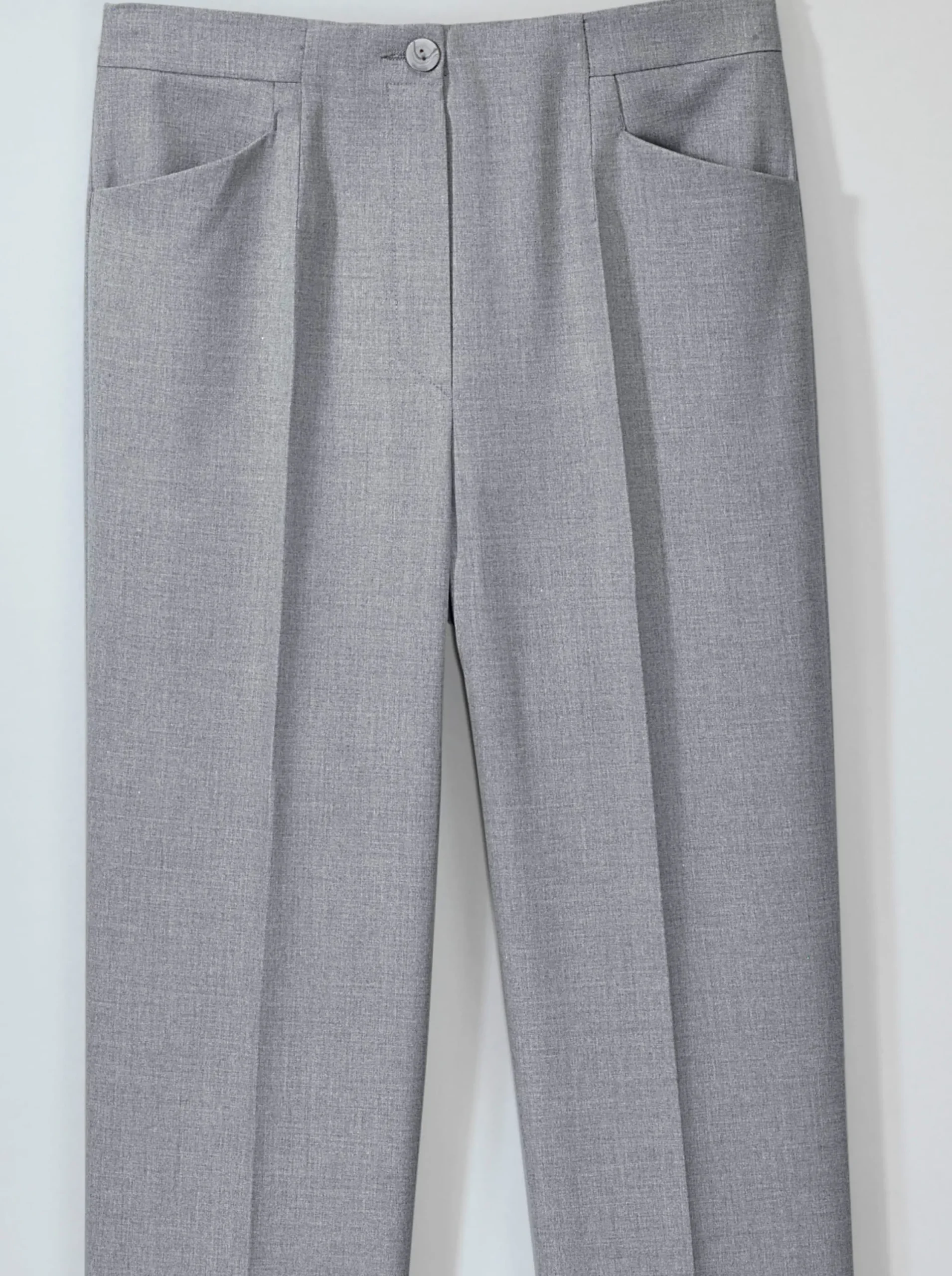 Hosen|Come on Bügelfaltenhose in Bauch-weg-Form silbergrau-meliert