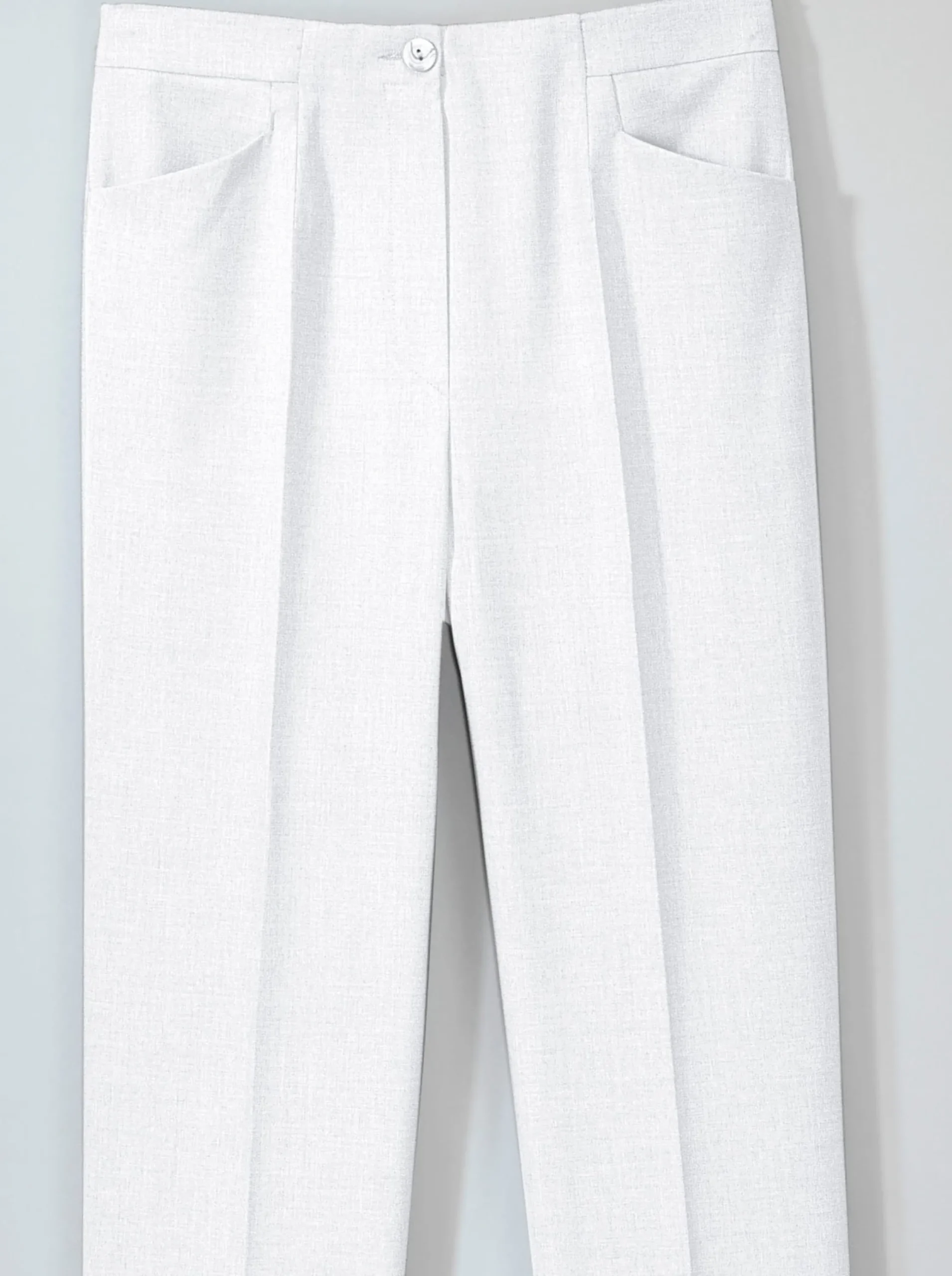Hosen|Come on Bügelfaltenhose in Bauch-weg-Form weiß