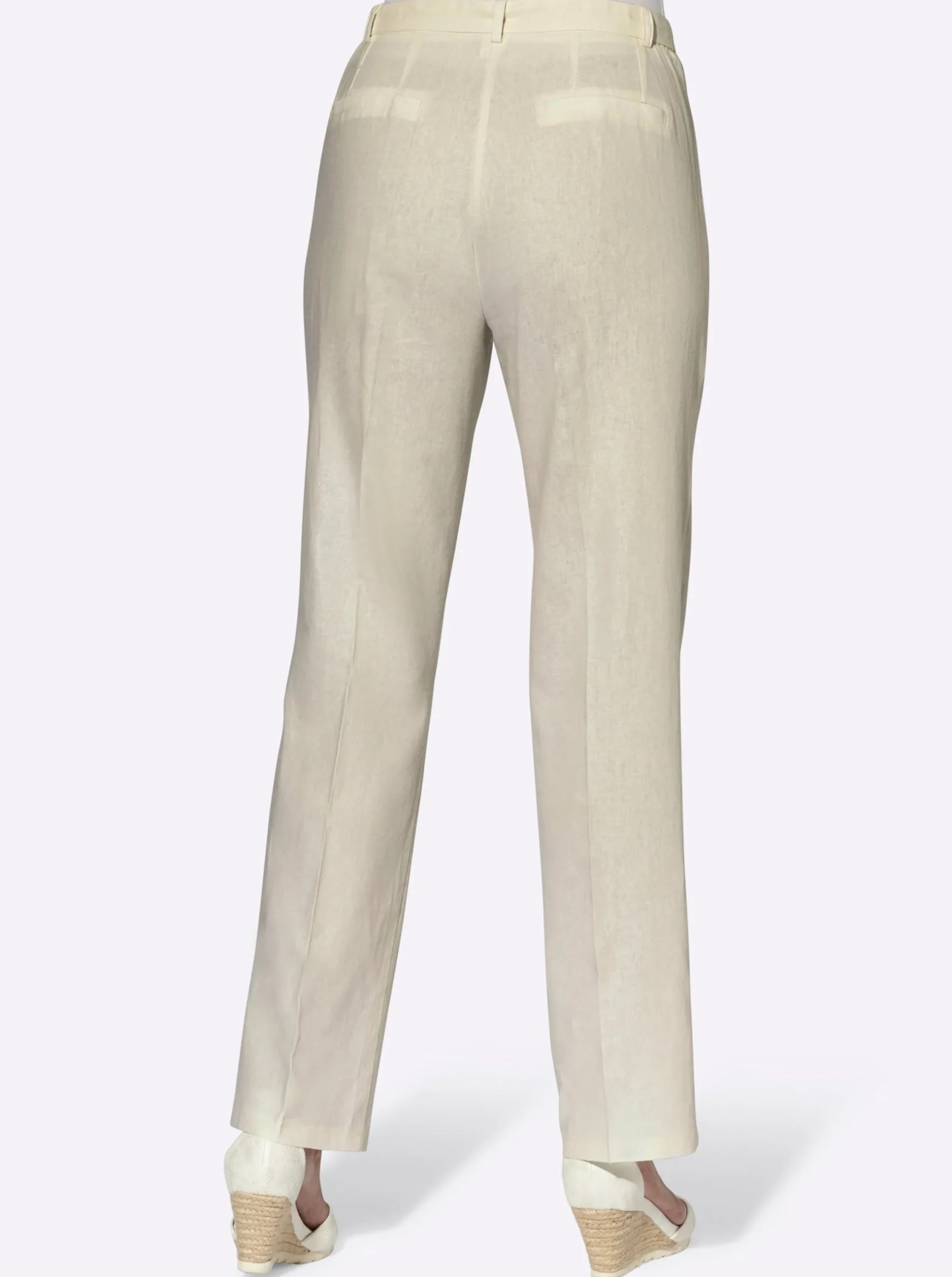 Hosen| Bügelfaltenhose mit abnehmbarem Bindegürtel sand