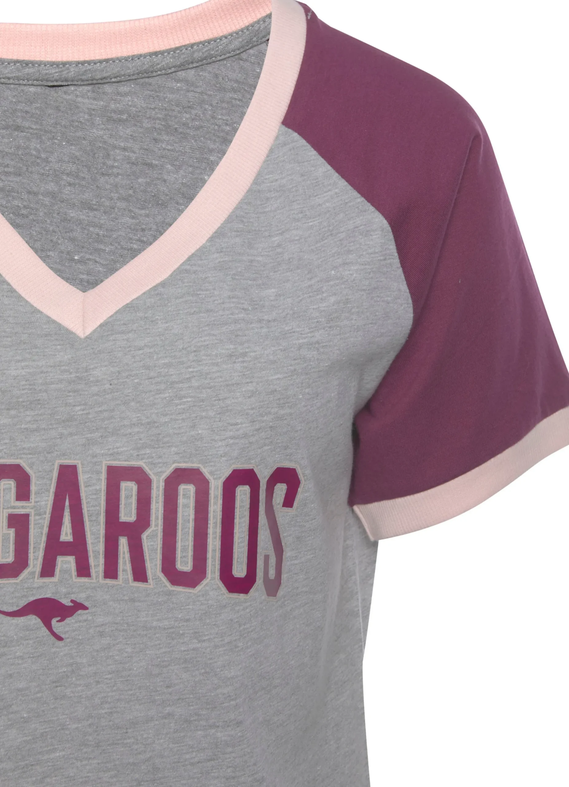 Nachtwäsche|Shirts|KangaROOS Bigshirt bordeaux-grau-meliert