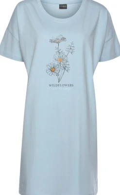 Nachtwäsche|Vivance Dreams Bigshirt bordeaux+hellblau