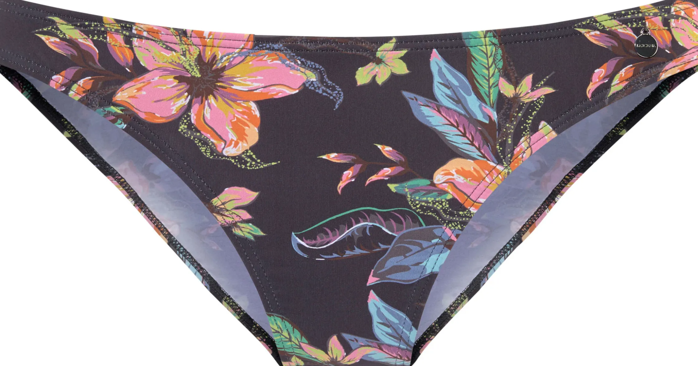 Bikinis|LASCANA Bikini-Hose anthrazit-bedruckt