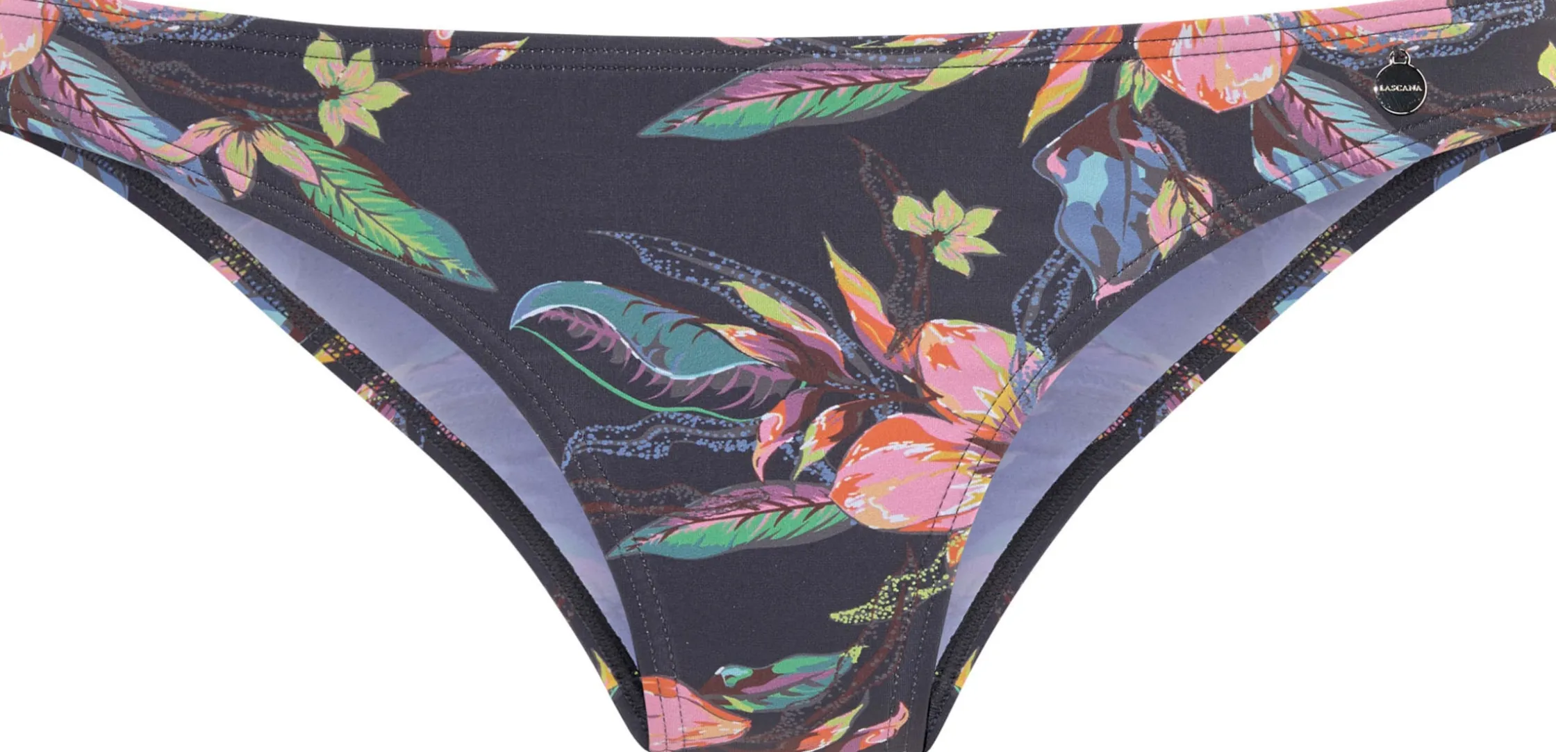 Bikinis|LASCANA Bikini-Hose anthrazit-bedruckt