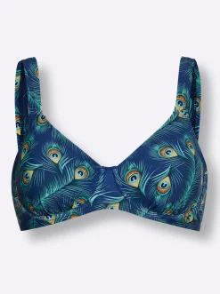 Bikinis|feel good Bikini-Oberteil royalblau-blaugrün-bedruckt